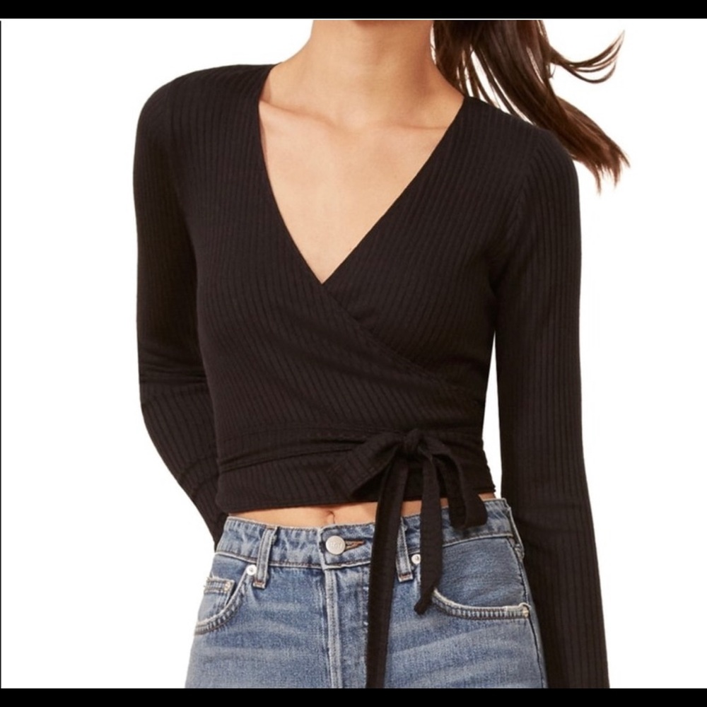 Reformation Petalo Wrap Crop Top